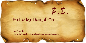 Pulszky Damján névjegykártya